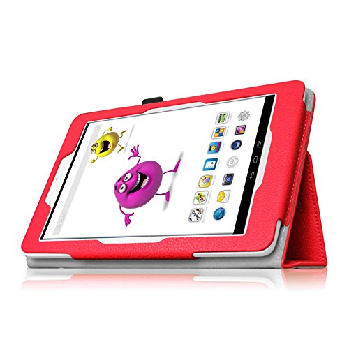Fintie Odys Junior Tab 8 Pro Hülle Case – Slim Fit Folio Kunstleder Schutzhülle Cover Tasche mit Ständerfunktion und Stylus-Halterung für Odys Junior Tab 8 Pro 20,3cm (8 Zoll) Tablet-PC, Rot - 6