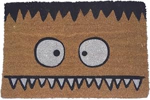 KOKO DOORMATS Zerbino Ingresso casa | Tappeto ingresso casa divertenti MOSTRO - FRANKY in fibra di cocco e base tappeto antiscivolo da PVC | Zerbini per ingresso esterno con misure 40x60x1,5 cm.