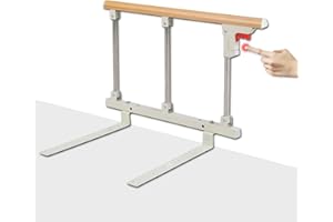 Gdmokle Sponda Letto Ribaltabile per Anziani, Parapetto Letto per Adulti Disabili, Sponda Sicurezza da Portatile, Barriera per Letto in Metallo, Protezione Anticaduta, 70x40cm, (Colore :Yellow)