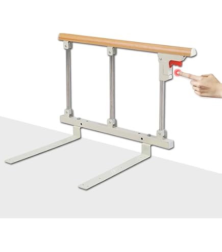 Sbarra Per Letto Anziani Con Tasca Rete - Supporto Fino A 136 Kg, Montaggio Facile Senza Attrezzi