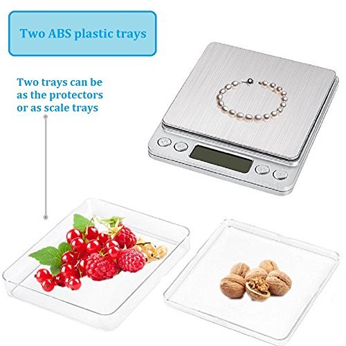 Ewolee Feinwaage Küchenwaage 500g*0.01g Digitalwaage Briefwaage Tara Funktion - 2