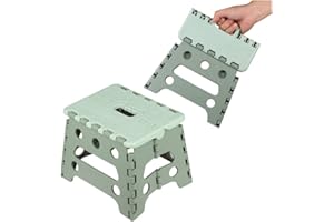 Sbomi Faltbar Küchenhocker Klapptritt Bad-Hocker Klappbar Garten Klappstuhl Klein Kinderfußbank Kindertritt Aufstiegshilfe Waschbecken Für Kinder Erwachsene (22,3 cm hoch – grün)