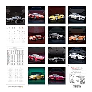 Alpha Edition 16.0133 Sports Cars Calendario da Muro 2016, 30 X 60 cm Aperto
