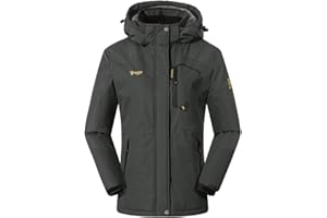 donhobo Damen Jacken Fleecejacke Winterjacke Wasserdicht Atmungsaktiv Verdickt Warm Winddicht Softshelljacke Outdoor Funktionsjacke mit Abnehmbare Kapuzen