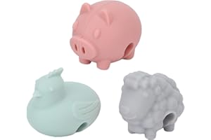 BRRNOO Lève-couvercle Anti-éclaboussures pour Pot à Soupe, 3 Pièces Pinces Latérales pour Casseroles Empêchent le Débordement de Silicone Mignon Forme Animale Pinces de Levage pour Couvercle de Casserole Out