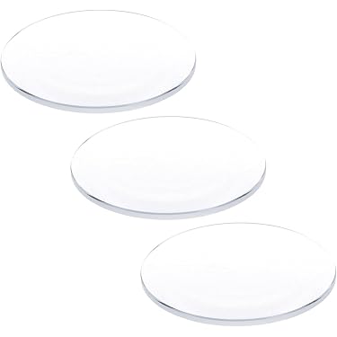 Lot De 5 Verres De Montre En Plastique (plexiglas) - Diamètre 34.2 Mm - Transparent