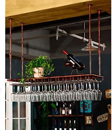 Wine Cup Holder Suspension Retro Decoration Wine Racks Bar Cup Holder Wine Cup Holder Goblet Frame ( Color : B , Size : 120*35cm )