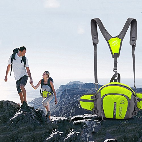 SINOKAL multifunktionale Militärstil Canvas-Pack Gürteltasche Wasser Widerstand Fanny Packungen mit Flaschenhalter für laufen, Wandern, Radfahren, Klettern, Camping Reisen - 7