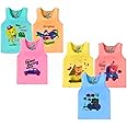 Kotton Candy Unisex, Kids, Infant Printed Cotton Sleeveless Baniyan New Born Baby Vest, baniyan, Sando Pack of 6