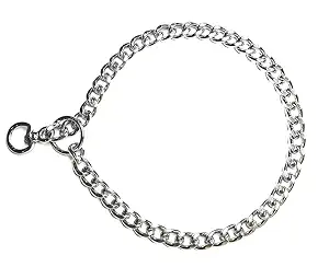 RvPaws Heavy Duty Diamond Cut Chrome Plated Dog Choke Chain Training Collar with Swivel (Medium, 24 INCH)