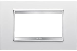 GEWISS - GW16204TB - Placca Lux - In Tecnopolimero - 4 Posti - Bianco Latte - Serie Chorus