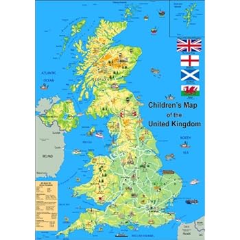 Children's Illustrated Map of the United Kingdom - Paper Laminated - Size A1: Amazon.co.uk 