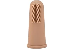 BABYZOCO Cepillo de Dientes de Dedo para Bebés, Cepillo dental de dedo, Cepillo de silicona para bebé, Ayuda a Calmar y Estimular las Encías, Apto para 0-2 Años, Unisex, Silicona, Beige