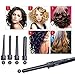 CkeyiN® 5-in-1 Curling Wand Adjustable Temperature 360° Swivel Power Cord Ceramic Barrels Hair Curling Iron Styling Tong with Anti-Heat Glove- Standard UK Plug
