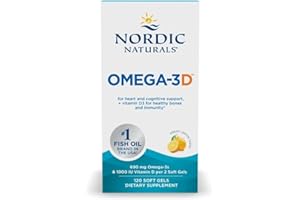‎NORDIC NATURALS Nordic Naturals Omega‑3D 690 mg / 1000 IU – Zitronengeschmack, 120 Weichkapseln – Fischöl mit Vitamin D3