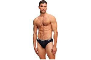 BOSS Herren Brief 3P Power Dreier-Pack Slips aus Stretch-Baumwolle mit Logos am Bund