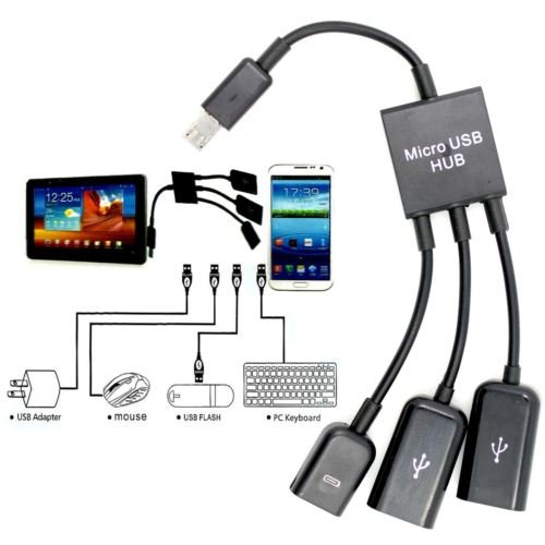 Micro USB OTG Hub für Smartphone Handy und Tablets USB On-The-Go Adapter Kabel - 2