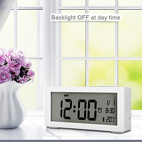 Goldfox® Premium Klavierlack LCD Digital Wecker Uhr mit Datum Temperatur Kalender Snooze Nachtlicht Anzeige - 4