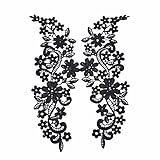 tul bordado negro ❤Estos son encantadores para decorar su cualquier arte, vestido de fiesta, muñecas, accesorios del pelo, sombrero, bolso etc..