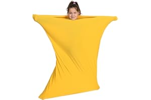 ‎SENSORY OWL Sensory Owl Ganzkörperwickel Socke - ADHD und Autismus - Stress Abbauen - Hypersensitivität - Übung - Tiefer Druck - Spieltherapiegerät - Starkes Lycra - Gelb, Größe S