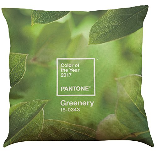 MStar 4 Stück Frühling Grünzeit gedruckt Muster Kissenbezug 45X45cm Leinen-Baumwoll atmungsaktiv Kissenhülle Kopfkissenbezug - 3