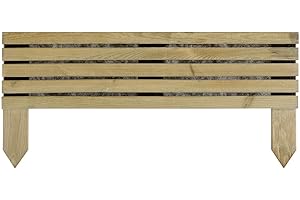 Jardipolys Bordure extérieure en Bois 100 x 26 cm | Clôture en Bois Basse Contour de Jardin avec Planches en Bois Horizontales à Planter dans Le Sol | palissade