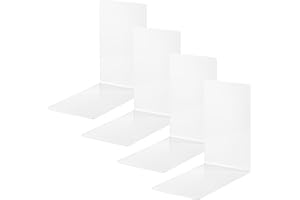 Alco-Albert 4301-10-4 - serre-livres en métal, 4 pièces, blanc, 14 x 14 x 8,5 cm, pour l'école, le bureau et la maison