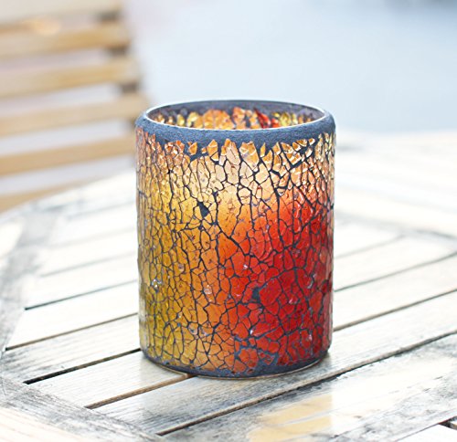 Give U - Vela sin Llama (Funciona con Pilas, Cera Real + Cristal de Mosaico para SPA, Pared, Sala de Estar, cafetería de 3 x 4 Pulgadas)
