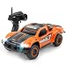 Produktbild E T Ferngesteuertes Auto, 1/43 Maßstab High Speed Ferngesteuertes Auto 4WD 2,4 GHz Mini RC Auto Elektro-Rennwagen Funkgesteuertes Fahrzeug für Innen und Außen (orange schwarz)
