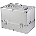 chinkyboo Professional Extra Large Space Aluminium Beauty Cosmetic&Makeup Case Toiletry Storage Nail Hairdressing Vanity Box Valentines Day Gift (Silver)
