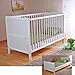 White Solid Wood Baby Cot Bed & Deluxe Foam Mattress Converts into a Junior Bed - ?3 Position Base Heights ?4 inch Mattress ?RRP£210 (White)