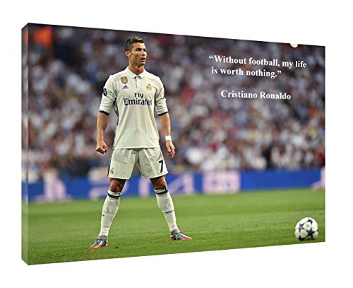 Cristiano Ronaldo Real MADID Photo Print ON Framed Canvas Wall Art 20 x 12 inch -18mm Depth