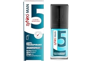 ‎SYNEO syNeo 5 MAN Antitranspirant Deo Pumpspray – 5-Tage-Wirkung – extra starker Schutz gegen Schwitzen, Schweiß & Geruch – Spray für Achseln – ohne Parfum – dermatologisch getestet – für Herren – 30 ml