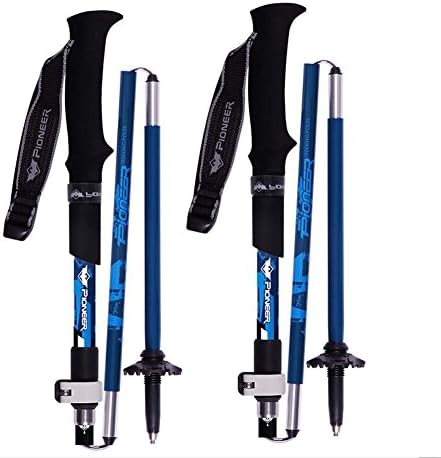 Hiking Stick Carbon Fiber Folding Walking Sticks Ultra-light Adjustable Camping Walking Stick Alpenstock Poles Bastones Trekking Cane for Ski Hiking Trekking Walking ,2PC