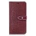 Produktbild Huawei P10 Lite Hülle, Chreey Premium Krokodil Leder Wallet Tasche Metall Schnalle Flip Cover Stilvoll Handyhülle Schutz Case [Weinrot]