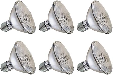 E27 Edison Screw ES Medium Base Fitting PAR30 Halogen Spot Lamp Flood Light Bulb 240V, Replacement for Home Landscape Lighting, Security Flood Lights, Recessed Fixtures - Warm White, 100W (Pack of 6)