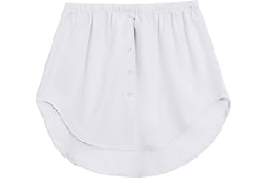 LCIWSQRTEK 2025 Camisa Falsa Parte de Abajo - Extensores de Camisa Falsa Mujer - Parte Superior Inferior Ajustable con Capas para Mujer - Minifalda para Adolescentes y Niñas, Dobladillo Curvado a Rayas