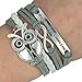 Infinity Owl Friendship Leather Charm Bracelet Gift including gift box Boolavard® TM