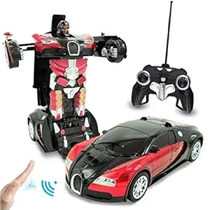 SELLMONK Remote Control Car 2.4Ghz Rechargeable 360?Rotating 2 in 1 Converting Car to Robot Toys for Kids Boys Girls with Lights & Sound Electronic Toys Battery Car for Kids 10 Year Old boy