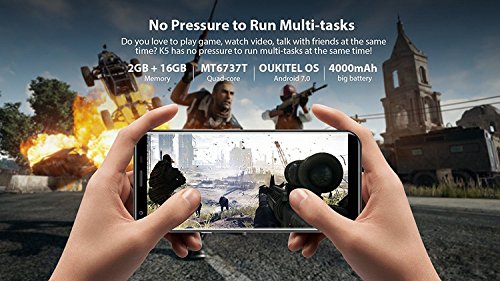 Unlocked Smartphones 4G,OUKITEL K5 - 5.7 inch HD (18:9 ratio) Android 7.0 4G smartphone 2GB+16GB 4000mAh Battery Triple cameras (5MP+2MP+16MP) Blue
