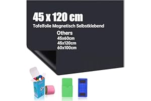 CYCONNCET Tafelfolie Magnetisch Selbstklebend, 45x120cm Kreidetafel Magnetisch, Magnettafel Selbstklebend DIY, Inklusive staubfreier Kreide und Schwamm, Wandfolie für glatten Oberflächen in Schule Büro Haus