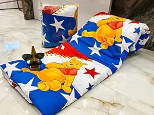 Ritika Takyar Kids Glace Cotton Ultrasoft Single Bed Kidzee Comforter Pink Shade with Cartoon Dolls Printed Design Colour in Pannel Print Size 60 * 100 comf-6