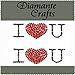 2 Red Black I love U Diamante Vajazzle Rhinestone Gems - created exclusively for Diamante Crafts