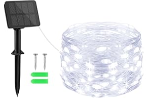 Gcstnn Solar Lights Outdoor Garden, 5M 50 LED Solar Garden Fairy Lights Copper Wire 8 Modes Waterproof String Lights for Yard,Christmas Tree,Garden,Bedroom,Gate Indoor/Outside Decorations(Cool White)