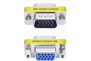 TECHZOCO Adattatore VGA maschio a femmina, accoppiatore SVGA, adattatore per commutatore di genere HDB15, connettore VGA maschio a femmina, plug 15 pin, HD 15 pin