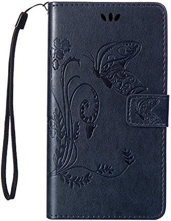 Samsung Galaxy Core Plus G350 PU Leather Flip Cover, Flat Design with Hand Strap Wallet Case for Samsung Galaxy Core Plus G350 Dark Blue (4.3 inch)