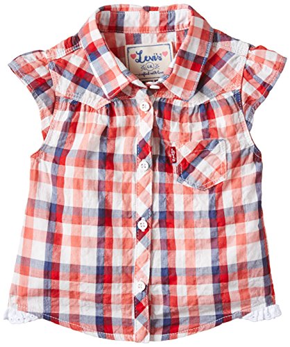 Levi's Kids Baby Girls 0-24m Levi's® Shirt Checkered Blouse, Red (Red 03), 6-9 Months (Manufacturer size: 12 Months)