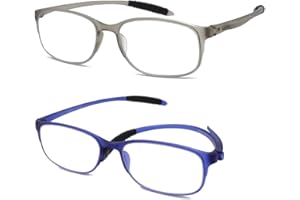 Mcoorn Gafas de Lectura Presbicia Ligeras Anti Luz Azul (Pack 2), Gafas de Presbicia con Flexibles Anti-reflejantes