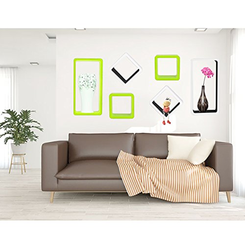 WOLTU 9210-a 3er Set Lounge Cube Regal Retro Wandregal Bücherregal, MDF Holz (Weiß) - 4