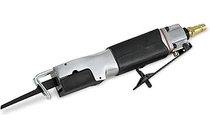 EBERTH Sega Ferro ad Aria Compressa, Seghetto Alternativo per Carrozzeria in Metallo, Acciaio, Alluminio, Plastica, Lamiera, 10.000 corse/min., 2x lama, attacco aria compressa 1/4", pressione 6 bar